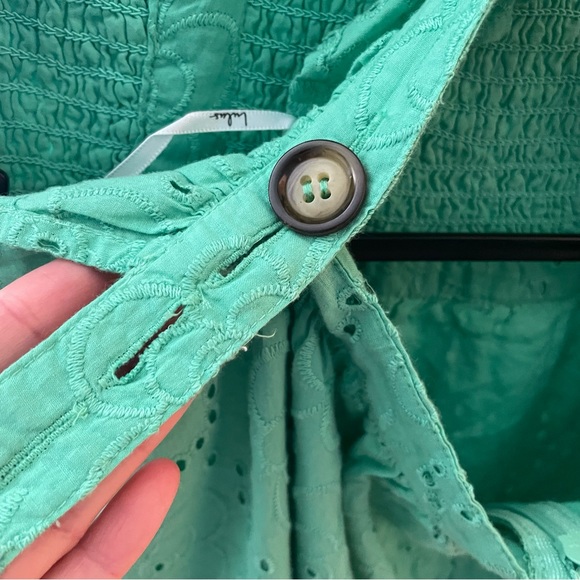 Lulu’s Green Sweet Bliss Eyelet Ruffle Dress NWT Size L - Picture 7 of 7
